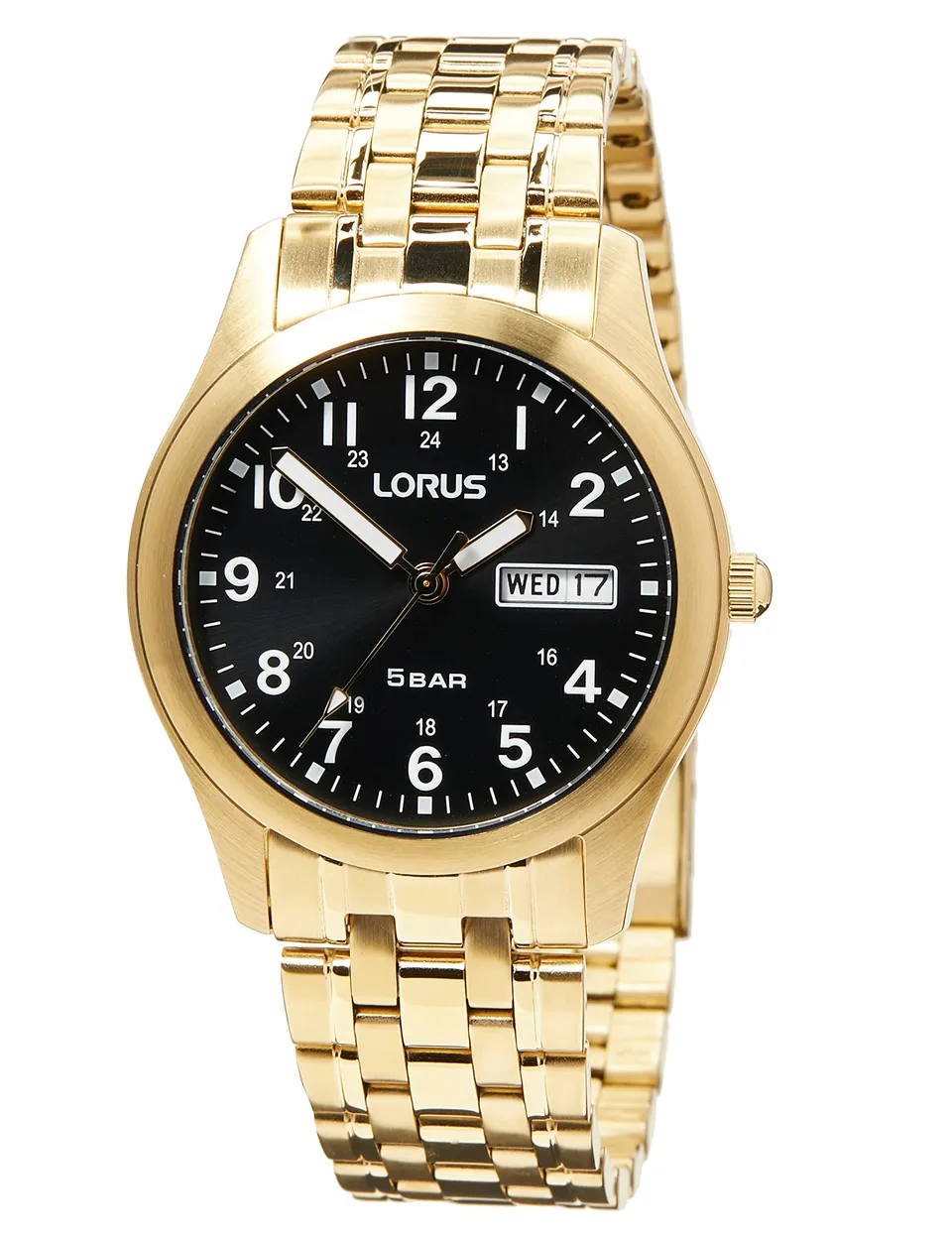 lorus-herrenuhr-analog-quarz-gold-metallband image 1