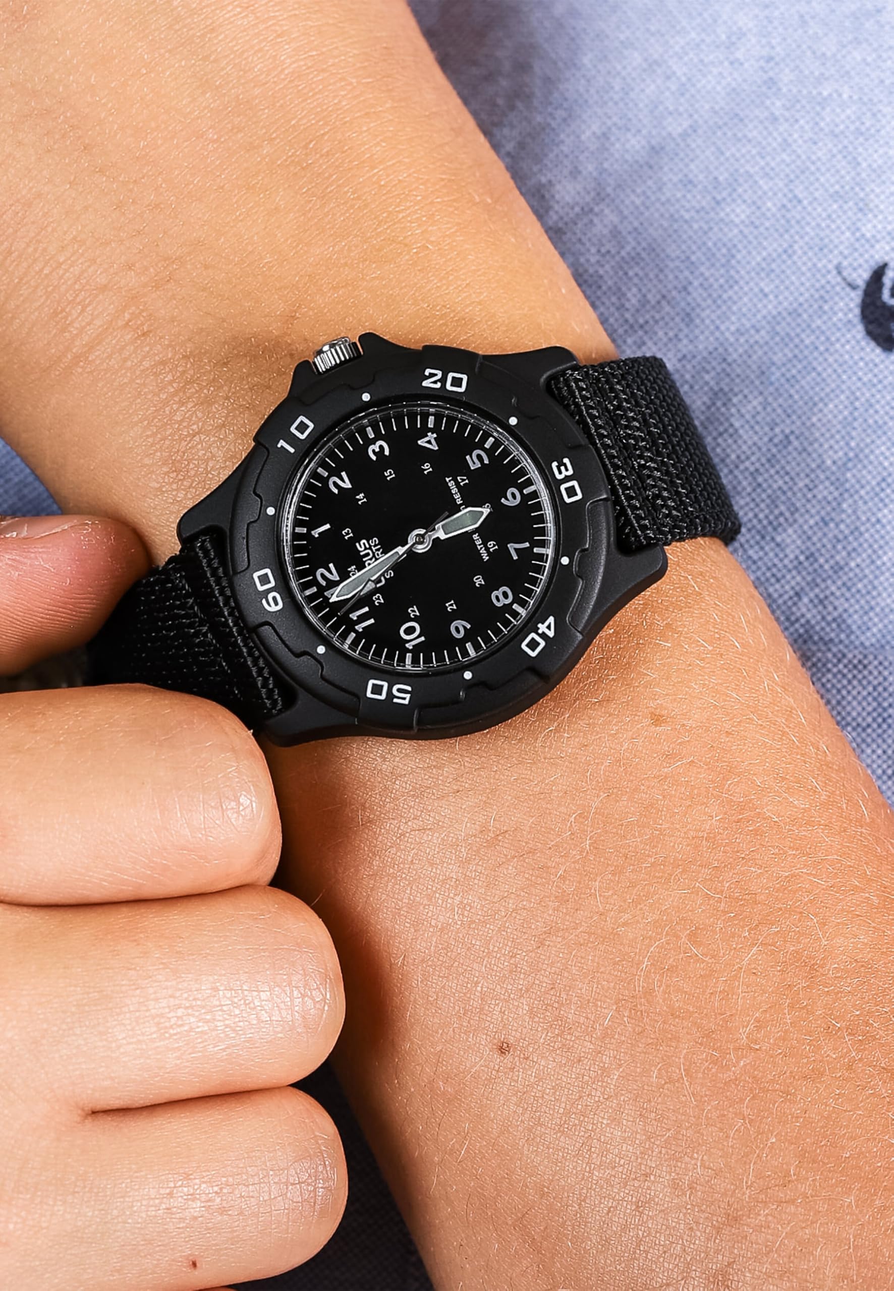 lorus-kids-rrx89fx9-kinderuhr-textilband-schwarz-analog image 2