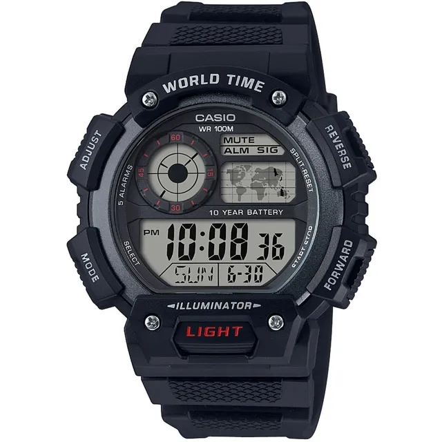 casio-digital-herrenuhr-resin-armband-10-bar-schwarz image 1