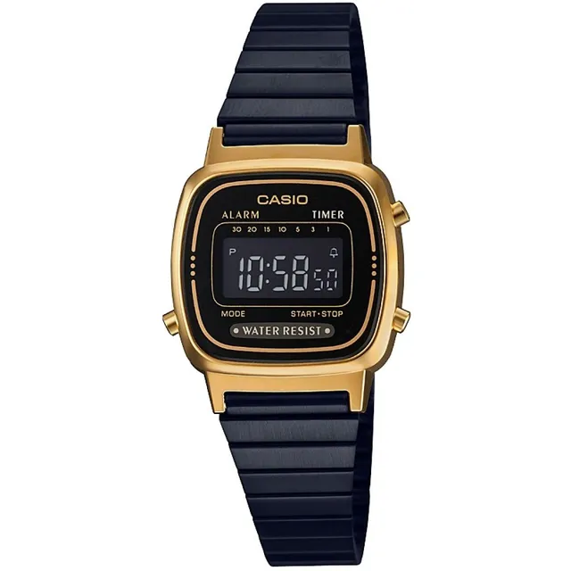 casio-la670wegb-1bef-damen-digitaluhr-edelstahl-schwarz image 1