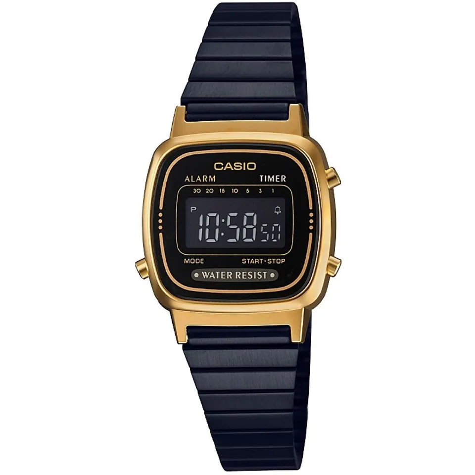 casio-la670wegb-1bef-damen-digitaluhr-edelstahl-schwarz image 1
