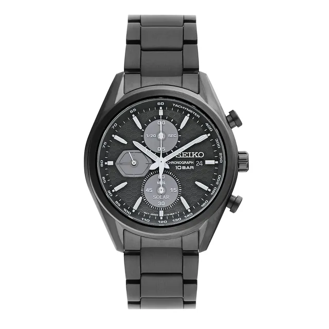 seiko-sport-herrenuhr-grau-quarz-silikonband image 1
