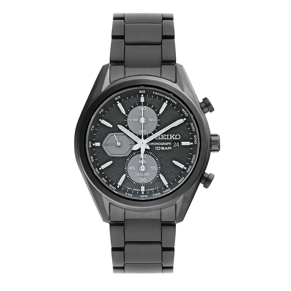 seiko-sport-herrenuhr-grau-quarz-silikonband image 1