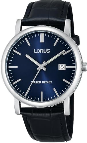 lorus-klassik-herrenuhr-38mm-blau-leder-palladium-quarz image 3