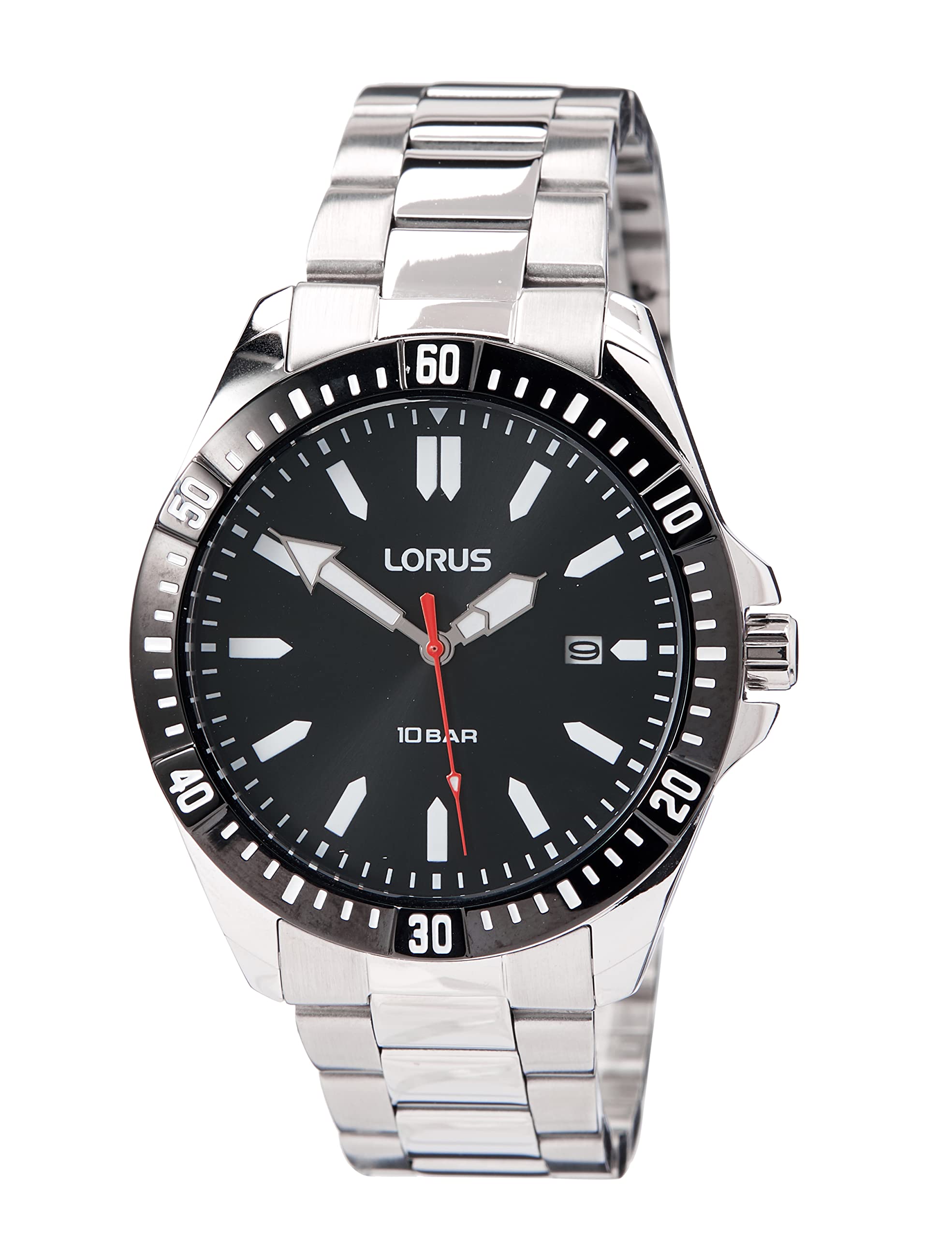 lorus-herrenuhren-analog-quarz-herrenuhr-schwarz-metall image 1