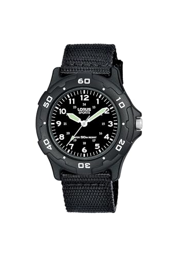 lorus-kids-rrx89fx9-kinderuhr-textilband-schwarz-analog image 6