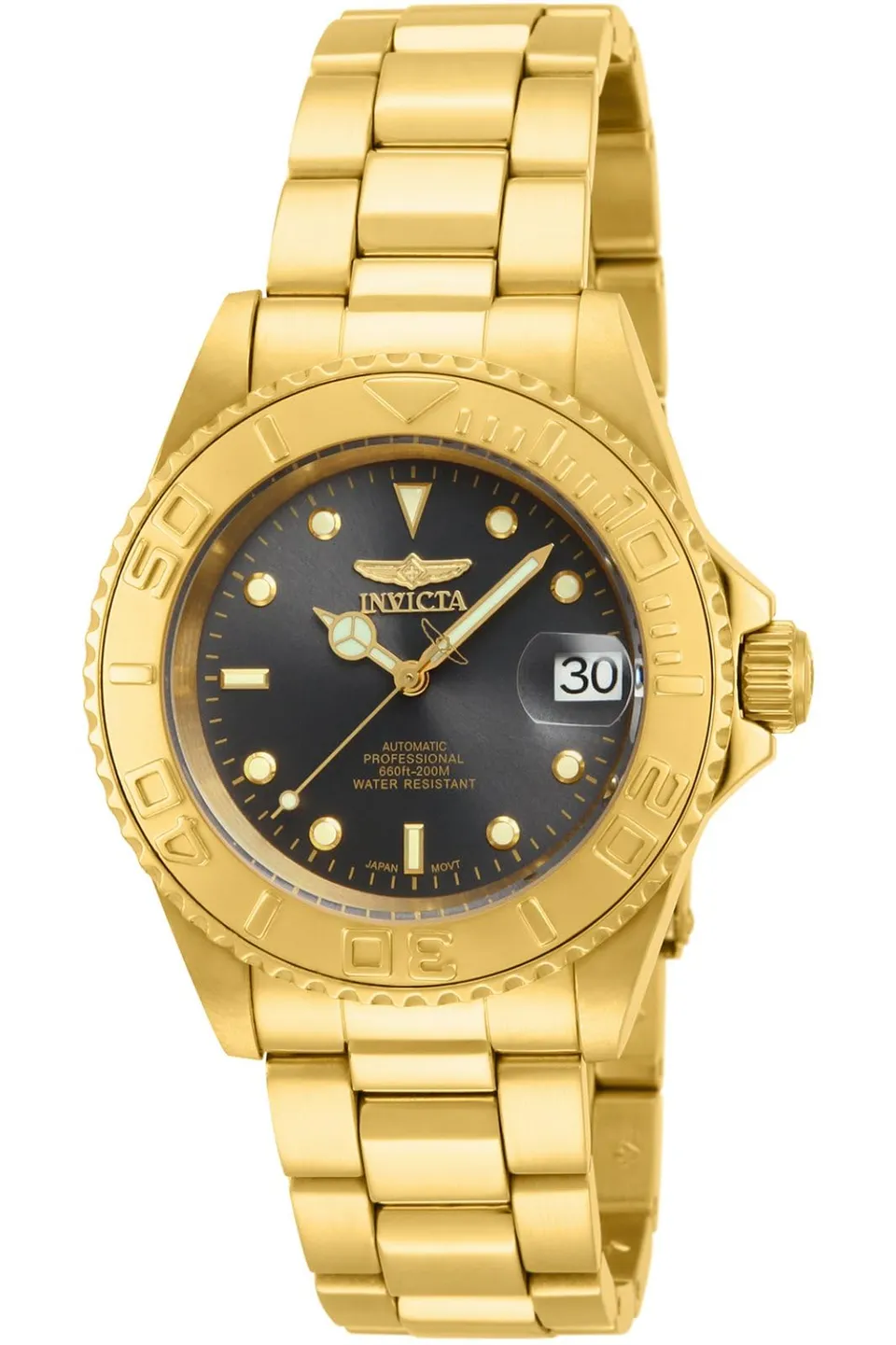 invicta-pro-diver-herrenuhr-automatik-gold-grau-40mm image 1
