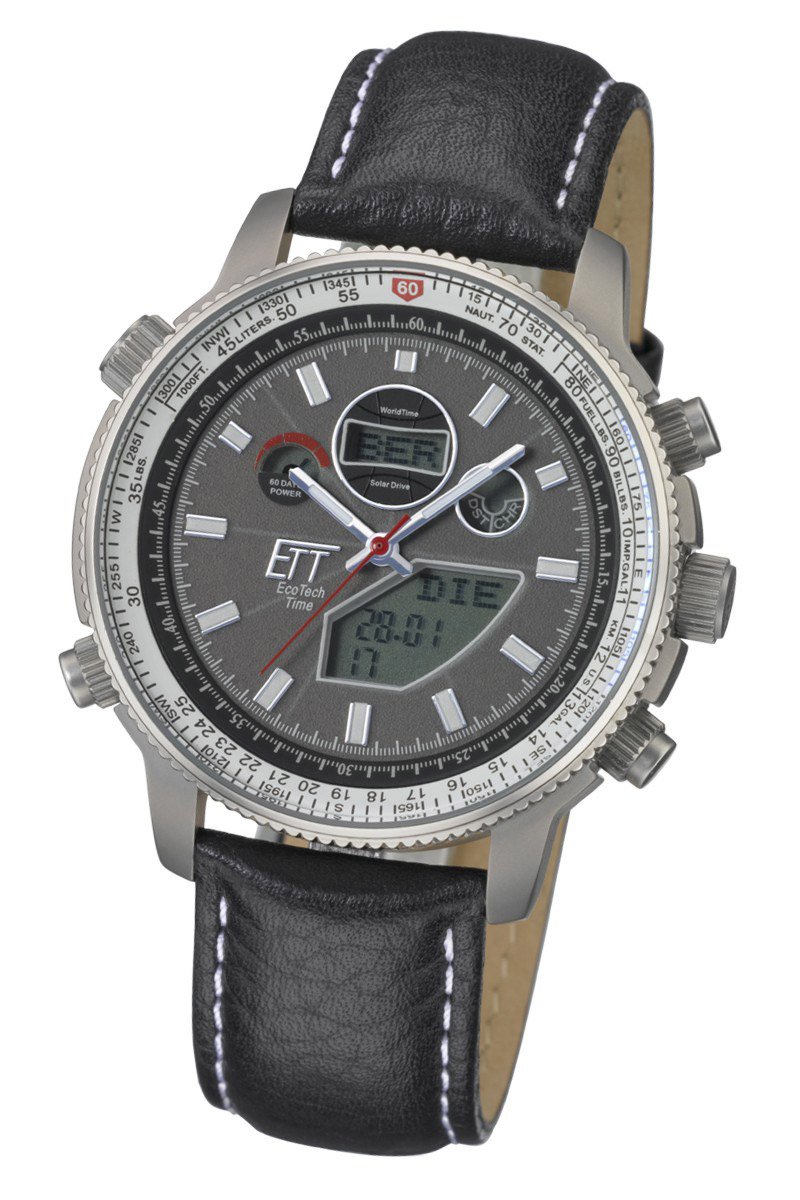 ett-solar-drive-funk-egt-11197-21l-herrenuhr-leder-chrono image 1