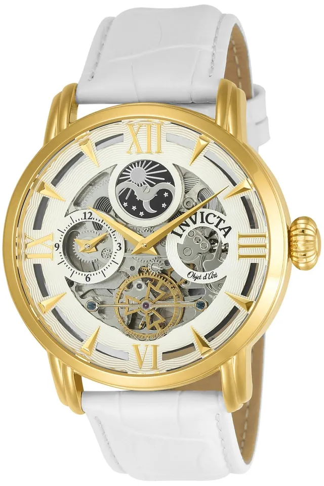 invicta-objet-d-art-automatikuhr-herren-47mm-gold-wei image 1