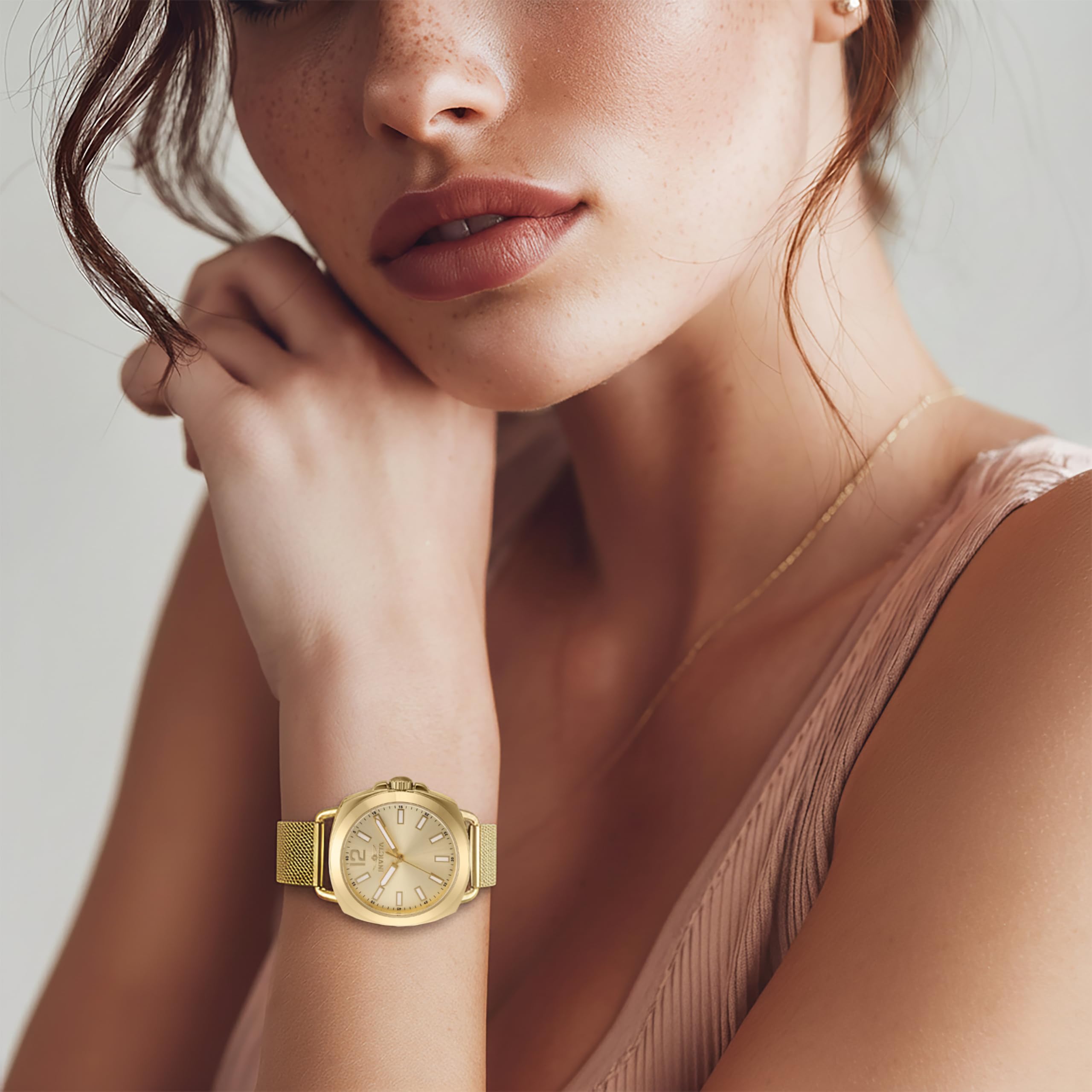 invicta-wildflower-damen-quarzuhr-32mm-wei-gold-edelstahl image 6