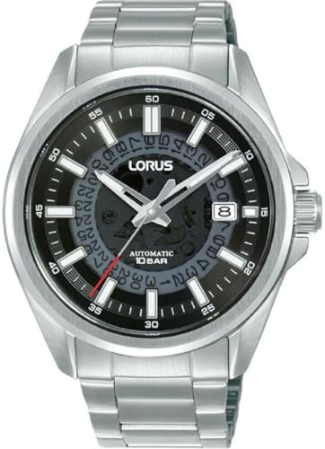 lorus-herrenuhren-automatikuhr-silber-schwarz-edelstahl image 2