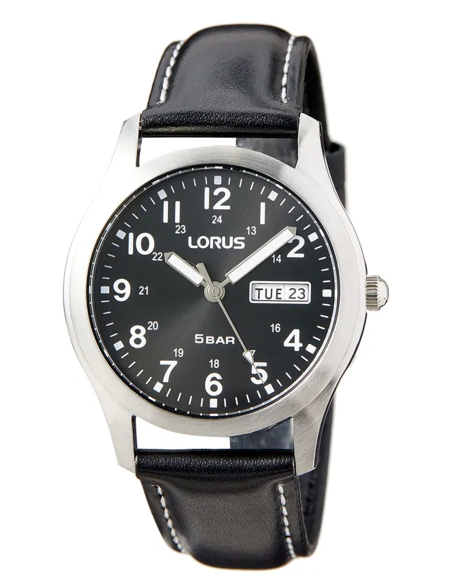 lorus-rxn79dx9-herrenuhr-lederarmband-quarz-edelstahl image 1