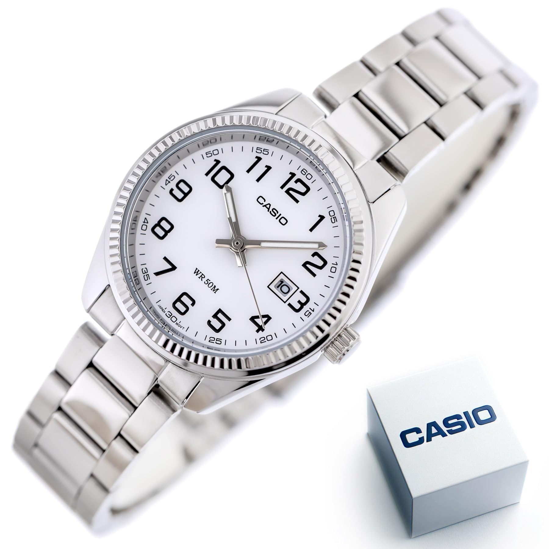 casio-damen-analog-quarz-armbanduhr-edelstahl-silber image 5