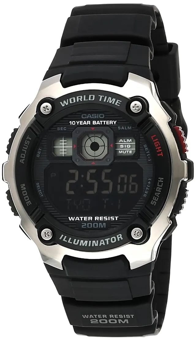 casio-collection-herren-digitaluhr-20-bar-weltzeit-schwarz image 1