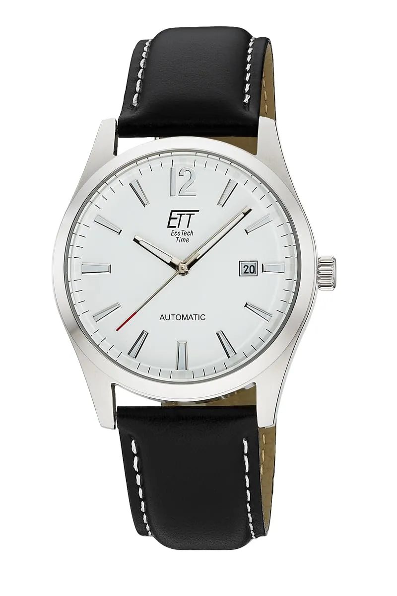 ett-motion-drive-herrenuhr-automatik-silber-schwarz-edelstahl image 1
