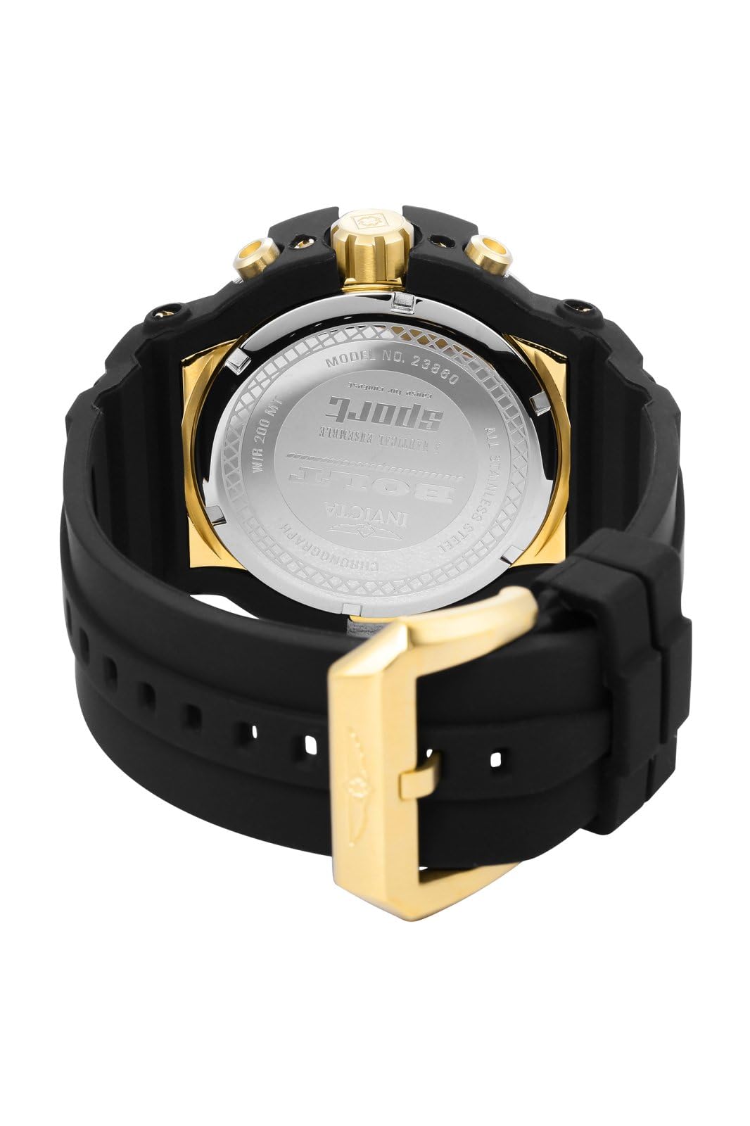 invicta-bolt-herrenuhr-48mm-schwarz-silber-gold-quarz image 4