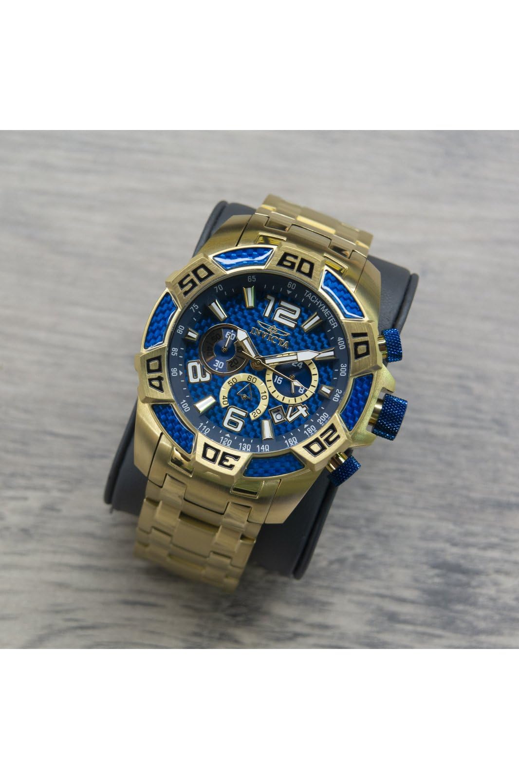 invicta-pro-diver-herrenuhr-gold-blau-50mm-quarz-edelstahl image 2