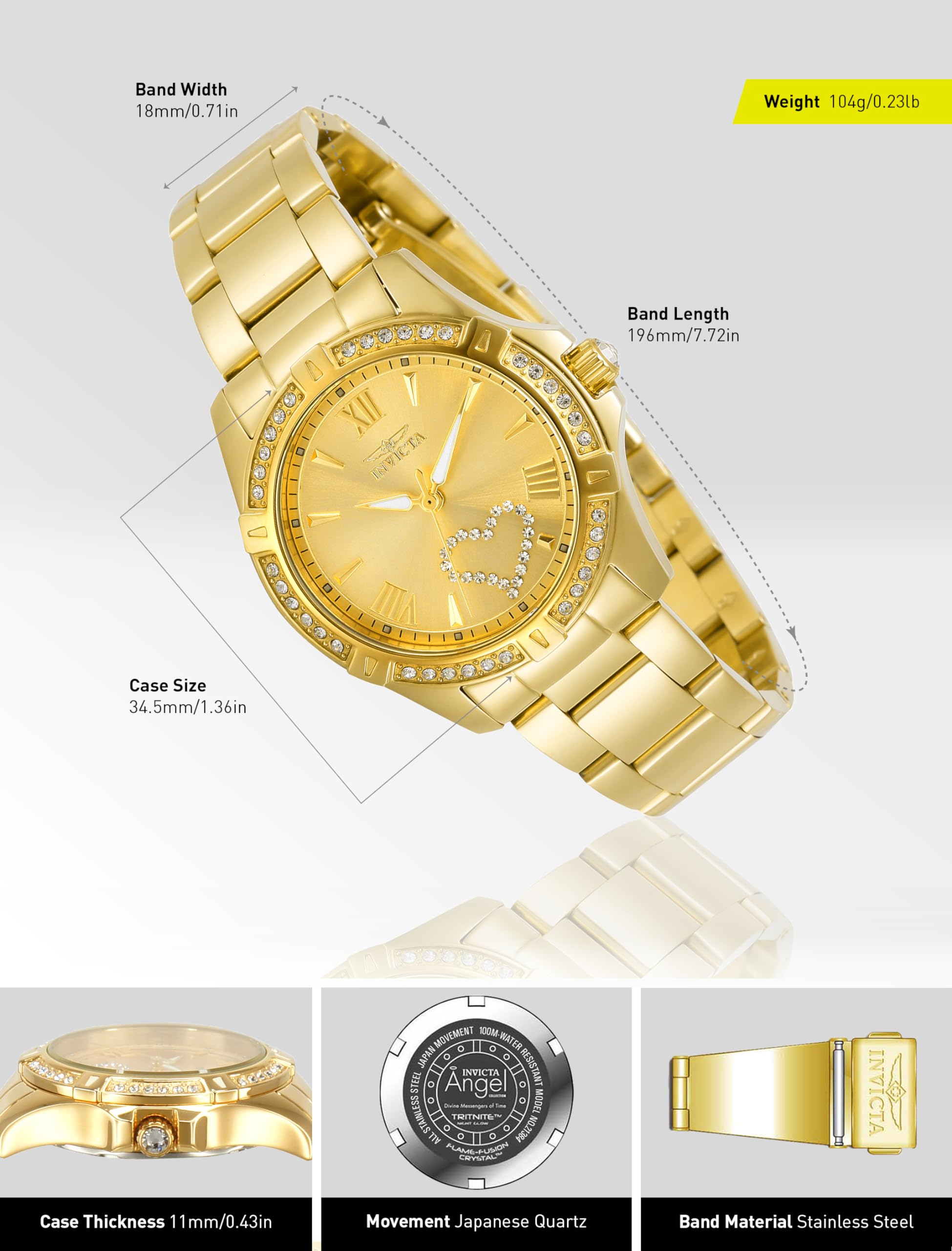 invicta-angel-damenuhr-34mm-gold-quarz-edelstahl image 3