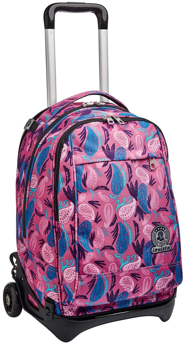 invicta-trolley-rucksack-rollen-rosa-34l-paisley image 1