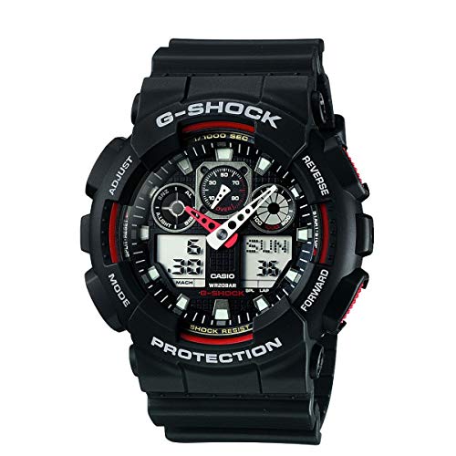 casio-g-shock-ga-100-herrenuhr-rot-schwarz-analog-digital image 4