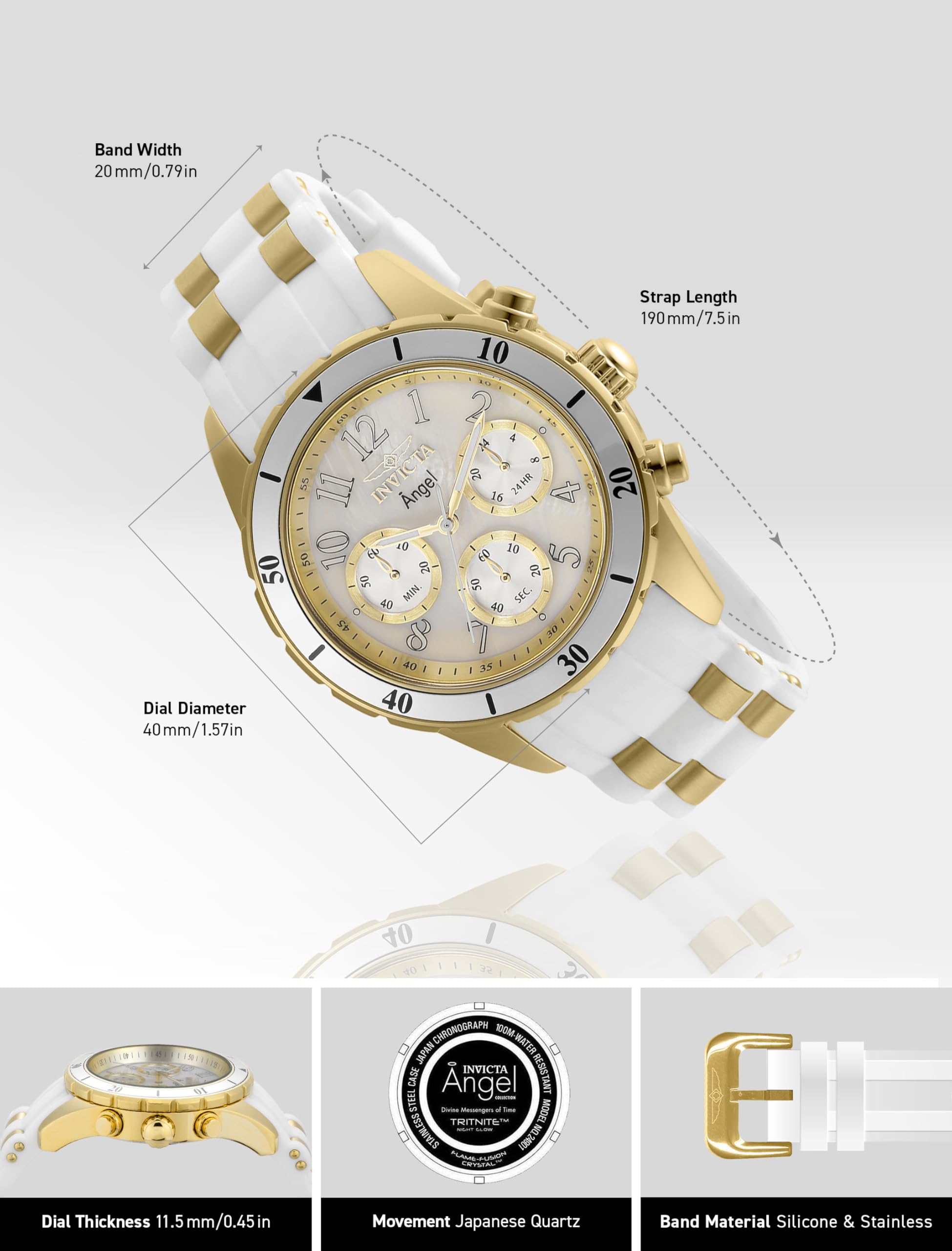 invicta-angel-24901-damenuhr-wei-edelstahl-quarz image 3