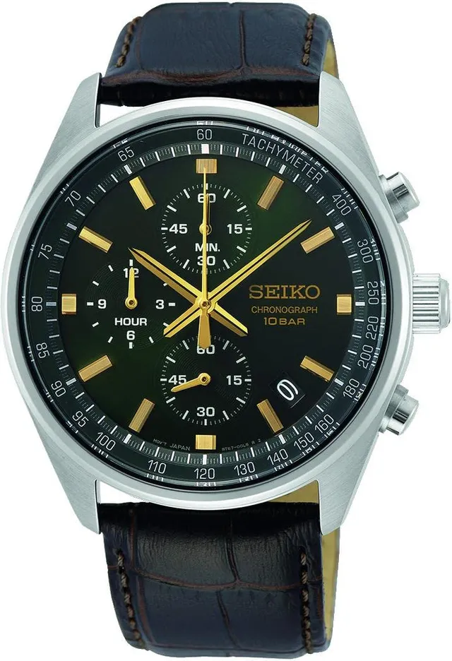 seiko-sport-ssb385p1-chronograph-herrenuhr-lederband image 1