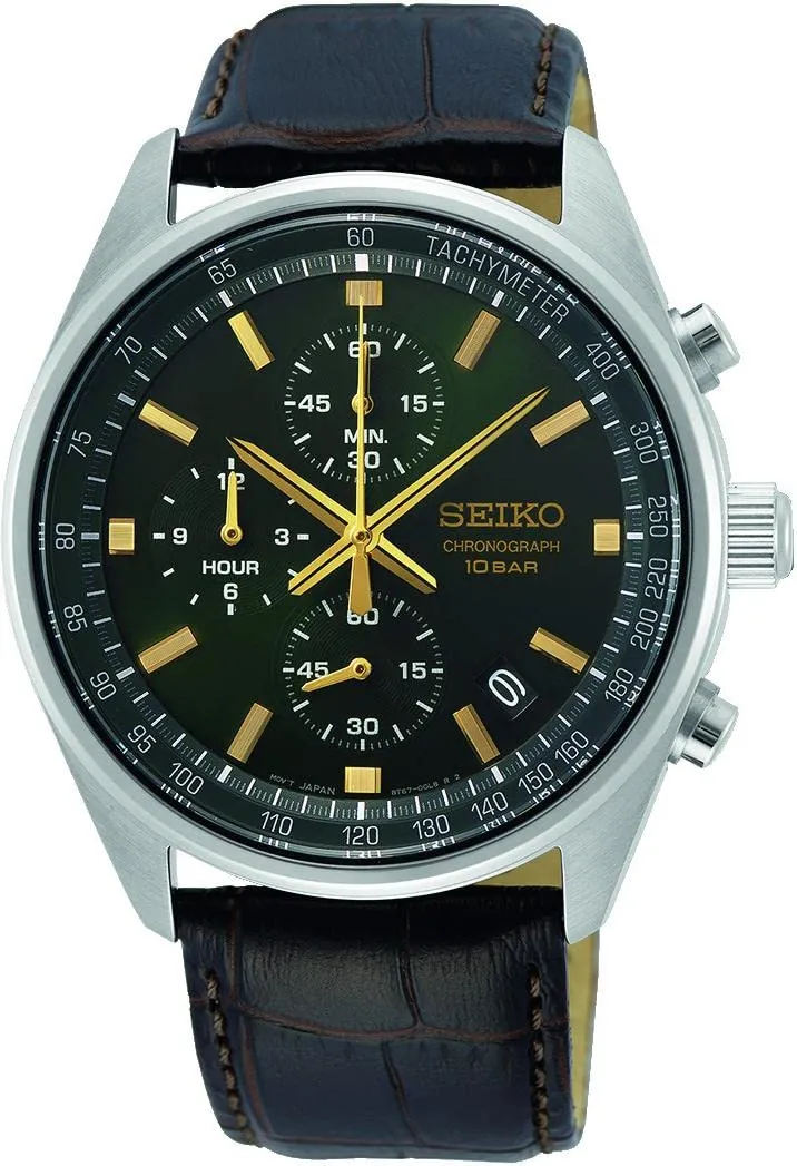 seiko-sport-ssb385p1-chronograph-herrenuhr-lederband image 1