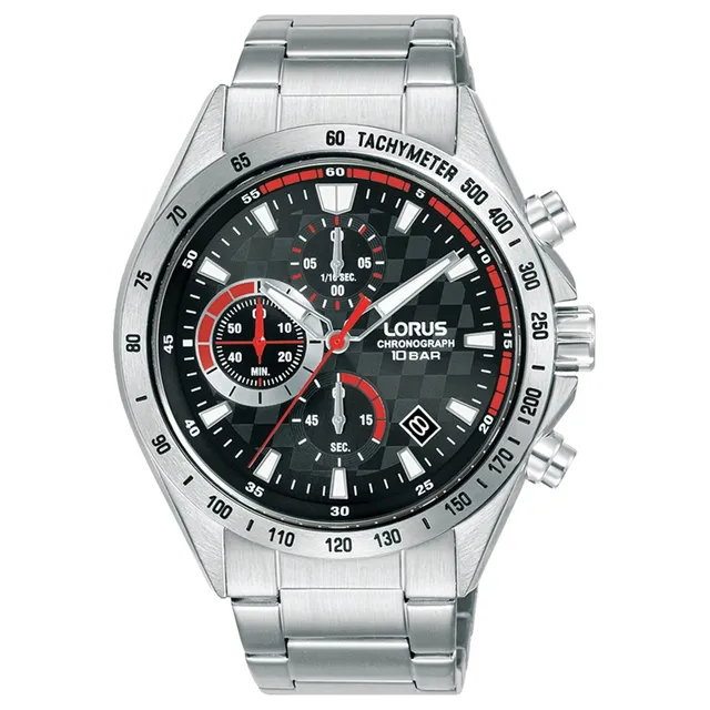 lorus-herrenuhren-rm309jx9-chronograph-herrenuhr-schwarz-metall image 1