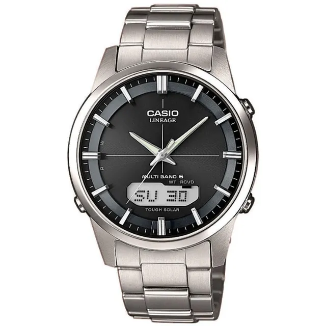 casio-funkuhr-solar-titan-silber-schwarz-herrenuhr image 1