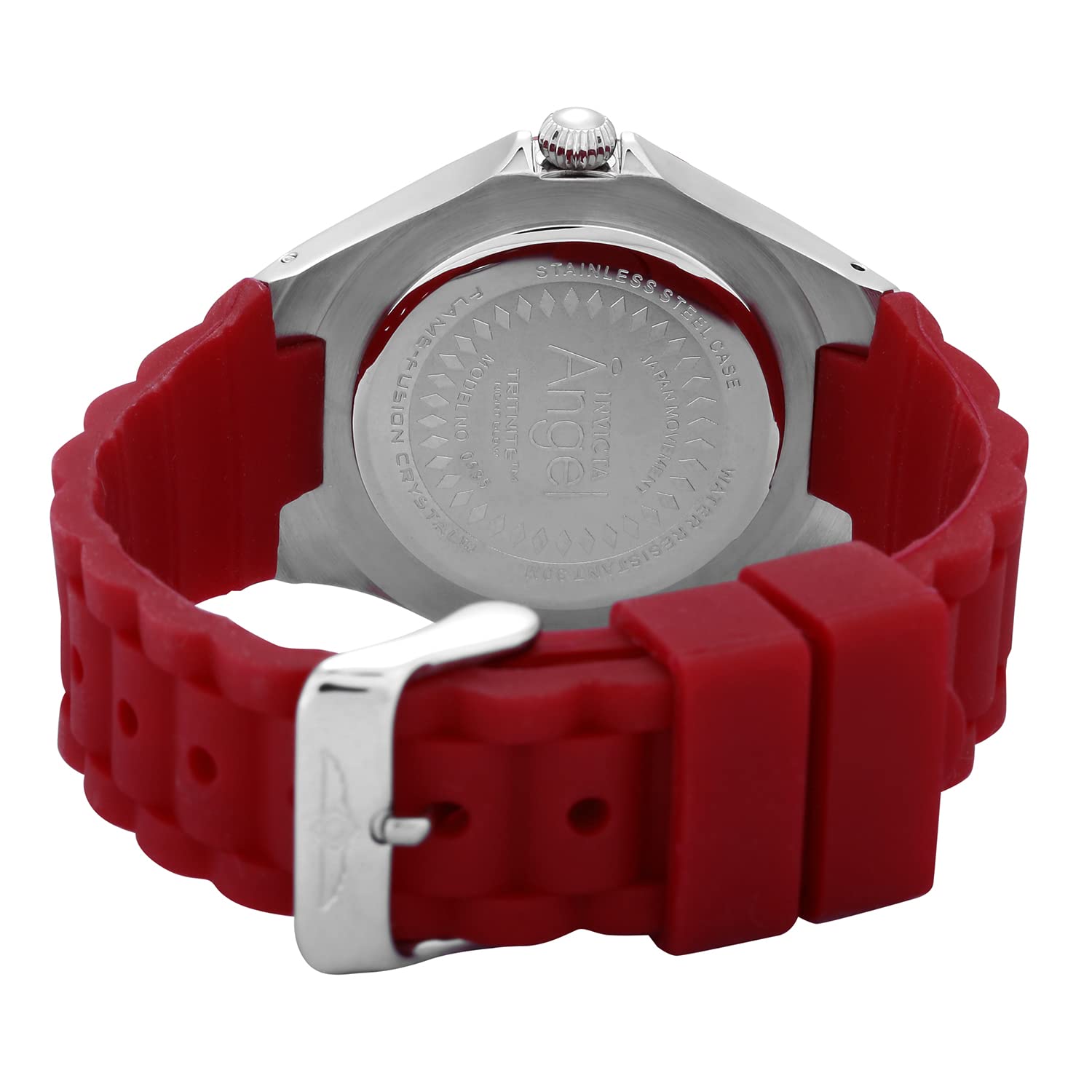 invicta-angel-damen-quarzuhr-38mm-silber-rot image 3