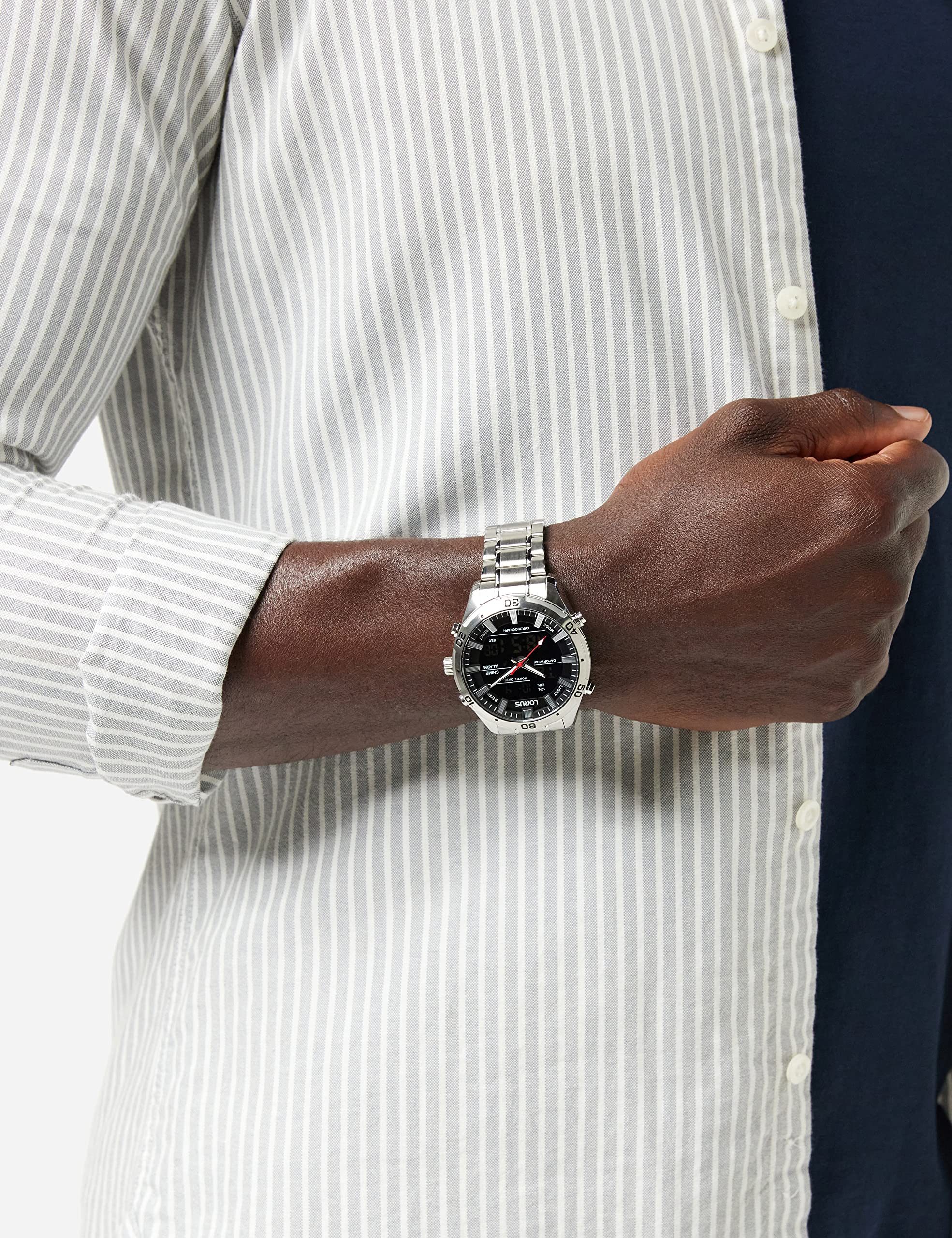 lorus-rw651ax9-chronograph-herrenuhr-edelstahl-metallband image 2