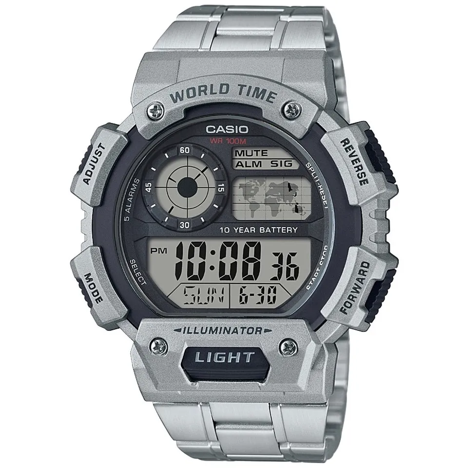 casio-digital-herrenuhr-resin-edelstahlband-10-bar image 1