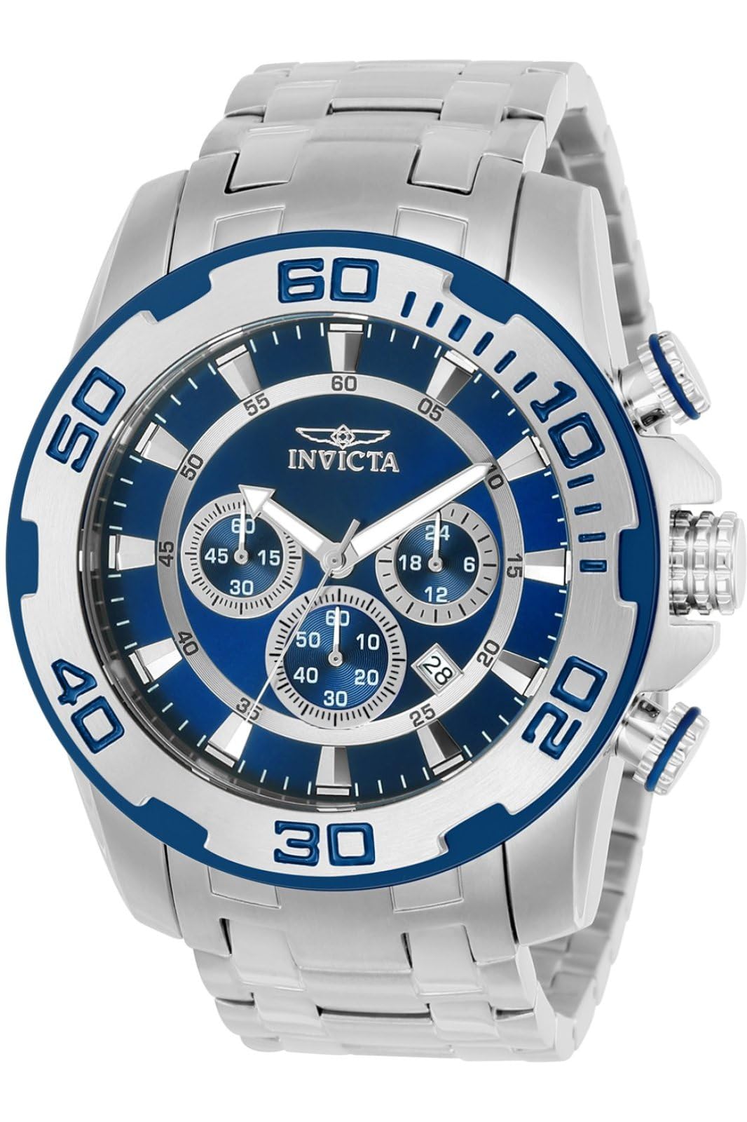 invicta-pro-diver-herrenuhr-50-mm-silber-blau-quarz image 1