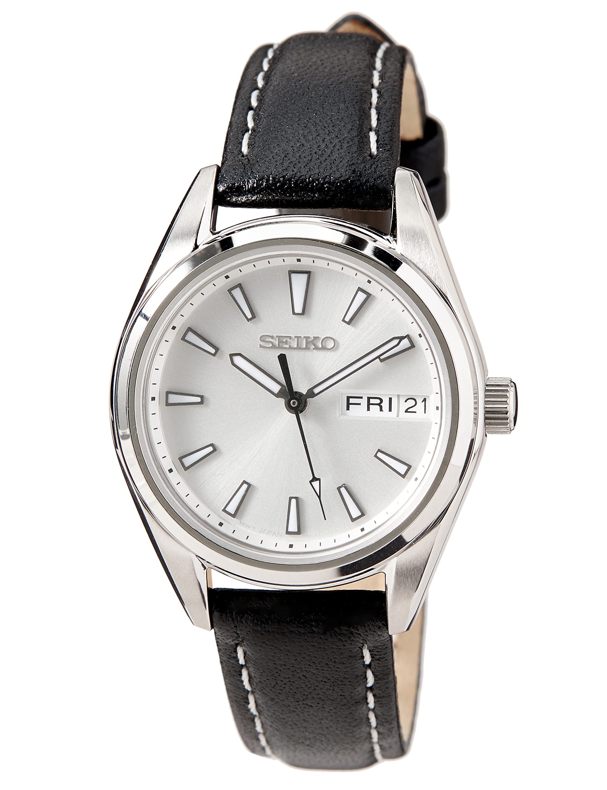 seiko-classic-damenuhr-silber-lederband-quarz image 1