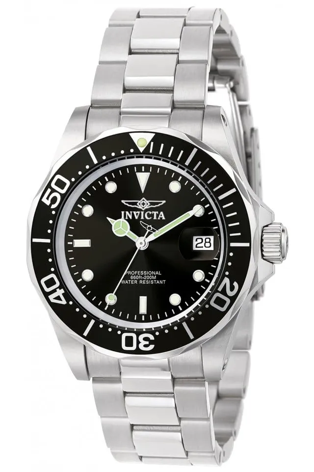 invicta-pro-diver-herrenuhr-40mm-silber-schwarz-quarz image 1