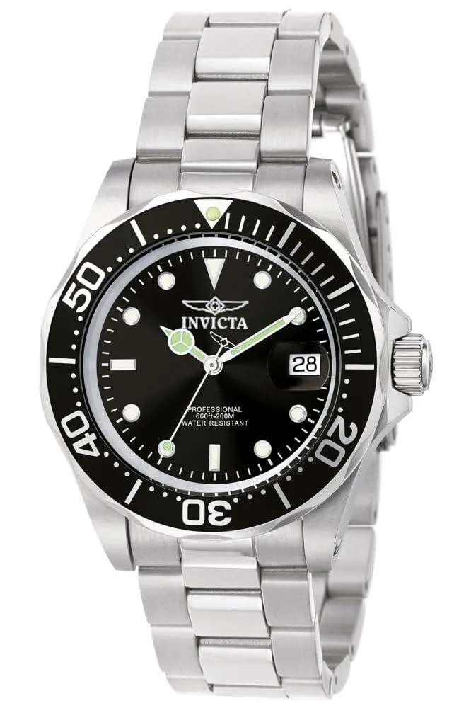 invicta-pro-diver-herrenuhr-40mm-silber-schwarz-quarz image 1