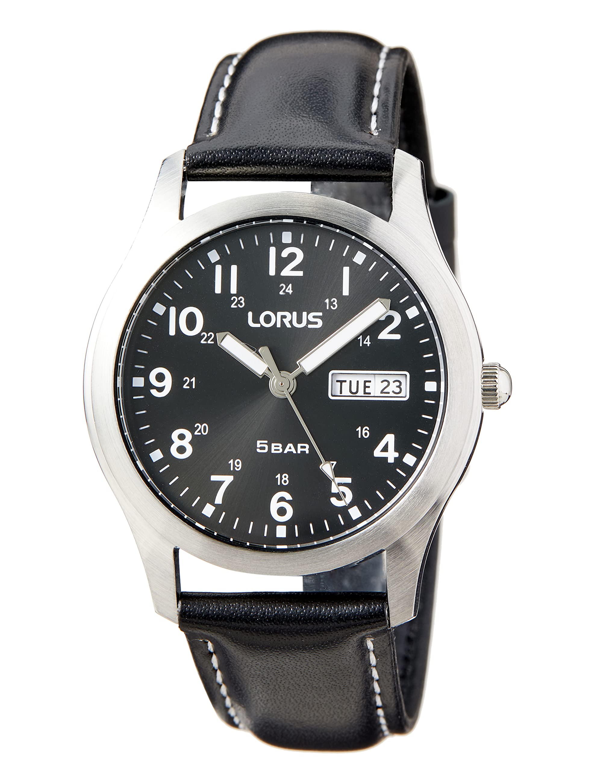 lorus-rxn79dx9-herrenuhr-lederarmband-quarz-edelstahl image 1
