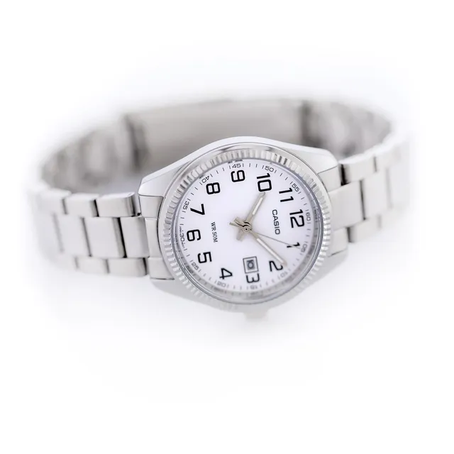casio-damen-analog-quarz-armbanduhr-edelstahl-silber image 1