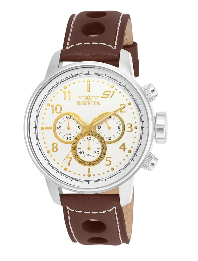 invicta-s1-rally-herrenuhr-48mm-braun-wei-quarz-edelstahl image 1