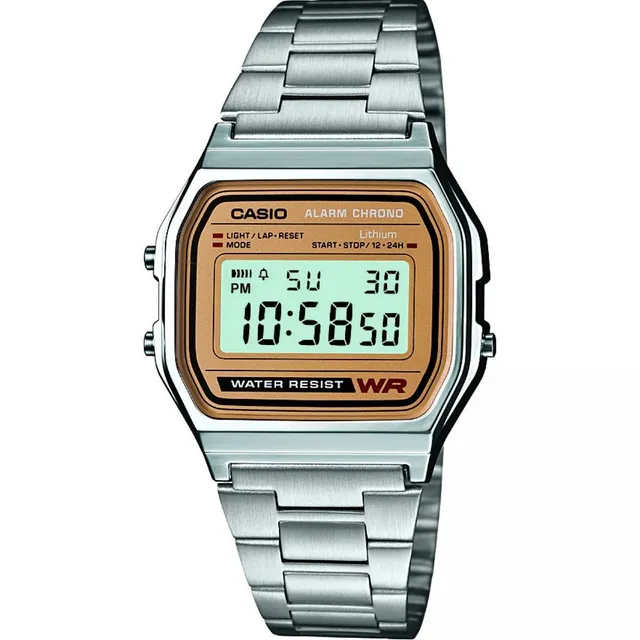 casio-retro-a158wea-unisex-digitaluhr-edelstahl-silber-gold image 1
