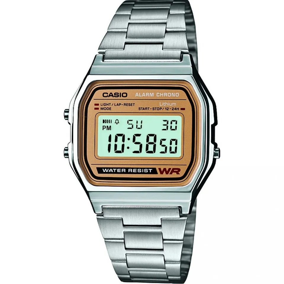 casio-retro-a158wea-unisex-digitaluhr-edelstahl-silber-gold image 1