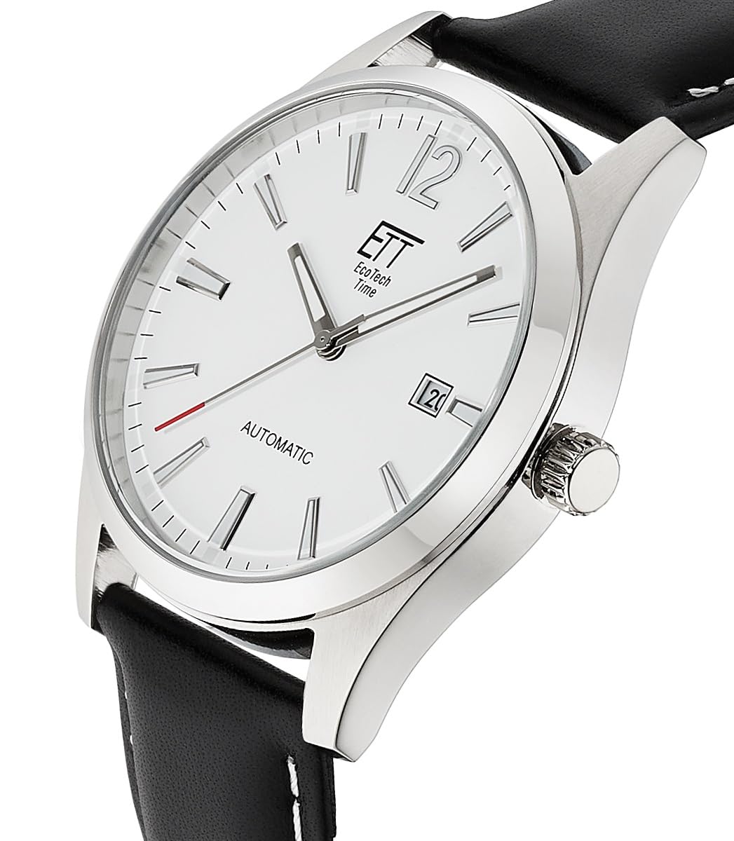 ett-motion-drive-herrenuhr-automatik-silber-schwarz-edelstahl image 2