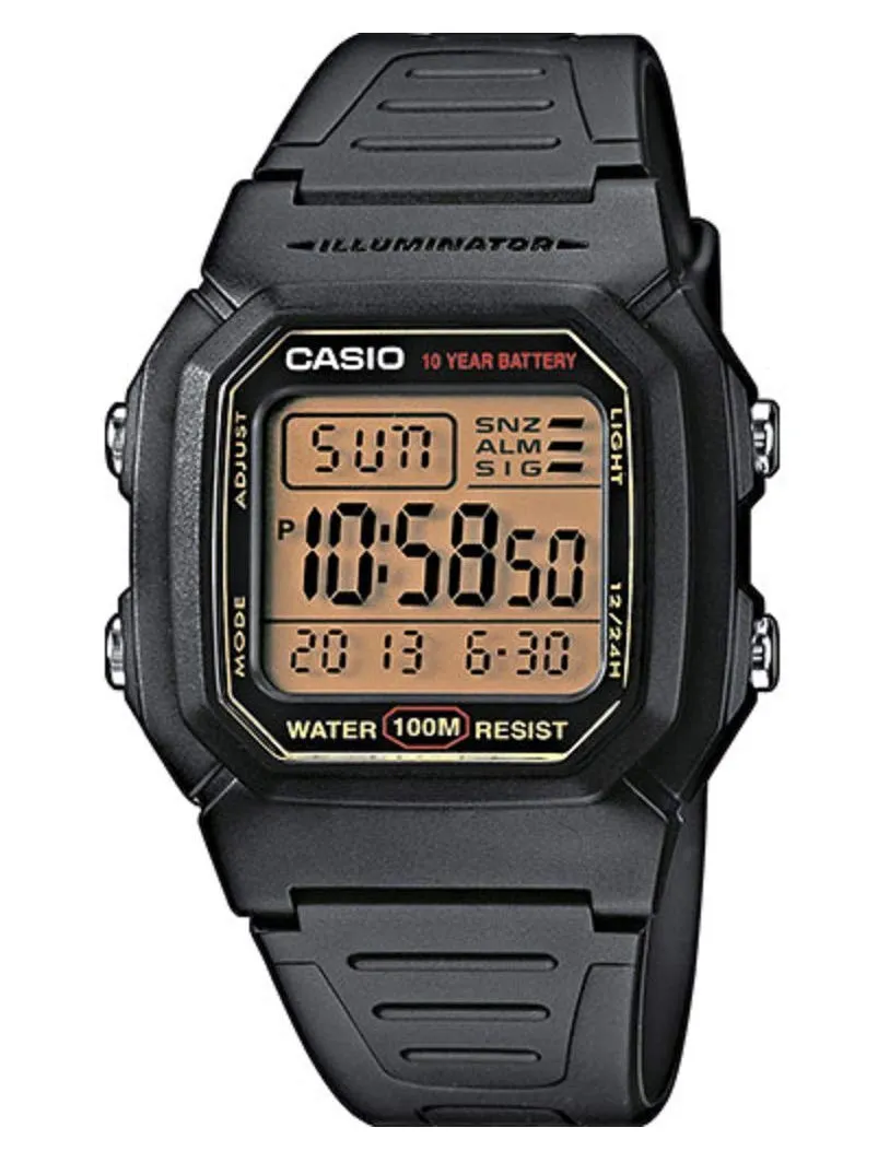 casio-retro-unisex-digitaluhr-edelstahl-bernstein-anzeige image 1