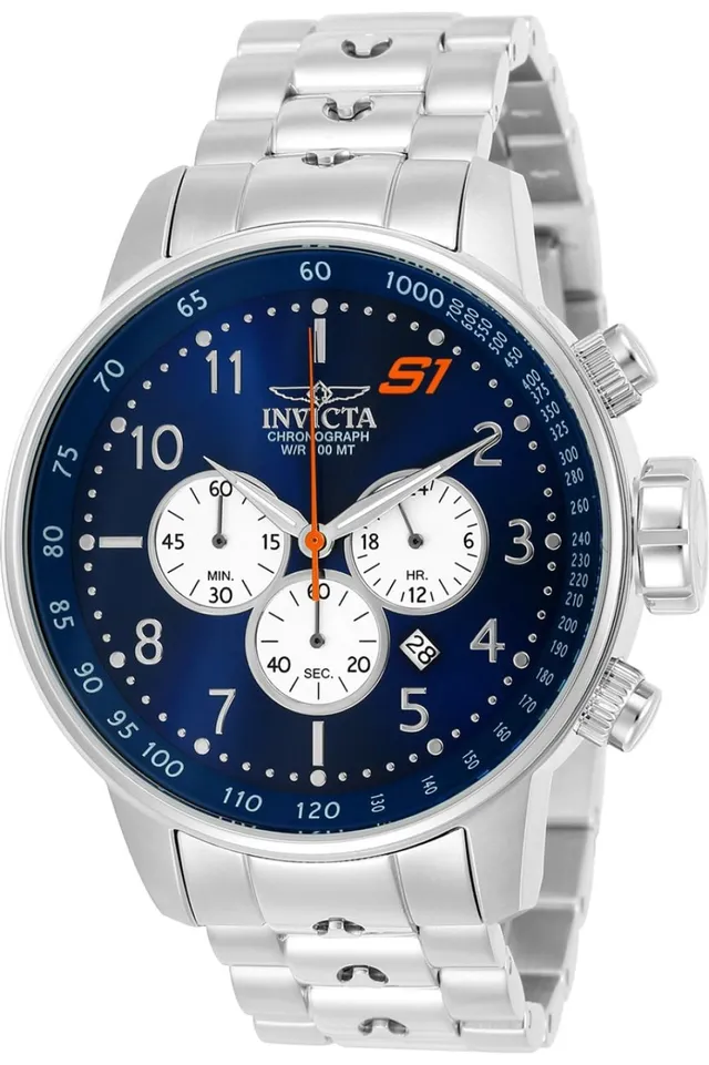 invicta-s1-rally-herrenuhr-48mm-silber-blau-quarzuhren image 1