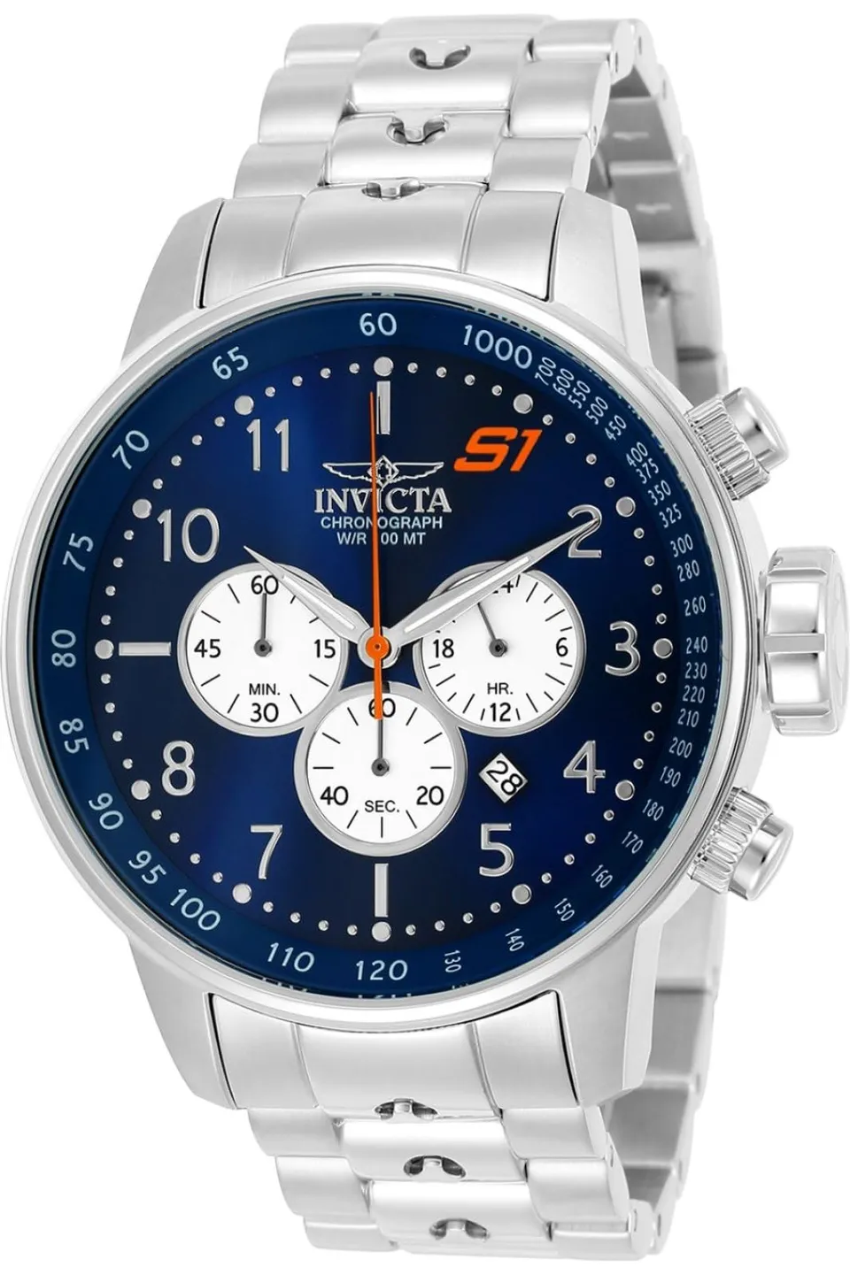 invicta-s1-rally-herrenuhr-48mm-silber-blau-quarzuhren image 1