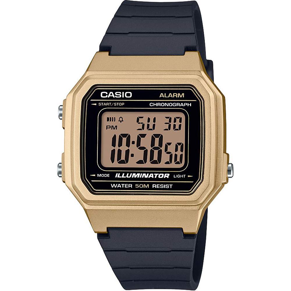 casio-w-217hm-herren-digitaluhr-gold-schwarz-resin image 1