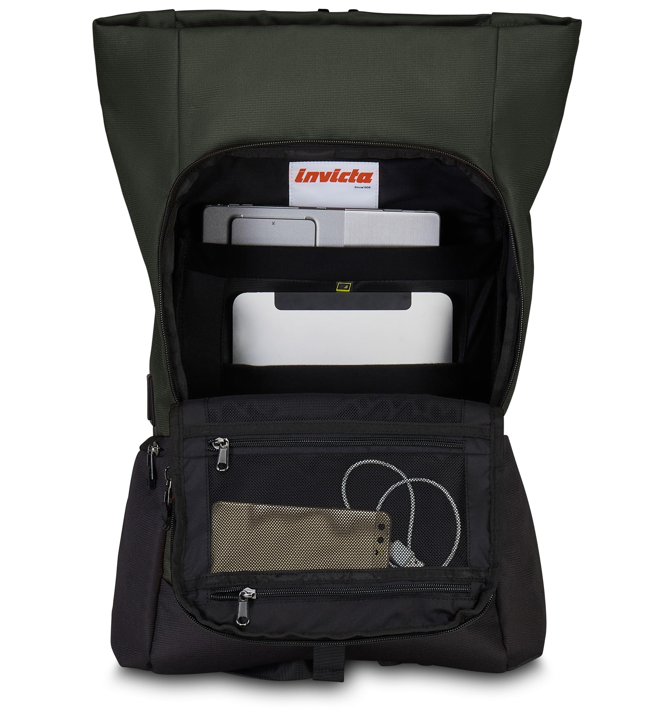 invicta-fold-rucksack-24l-milit-r-gr-n-laptopfach-rolltop image 6
