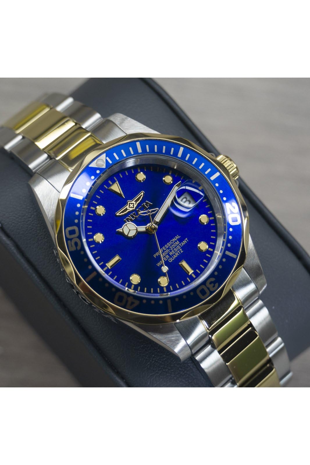 invicta-pro-diver-quarzuhr-37mm-bicolor-blau-zweiton image 8