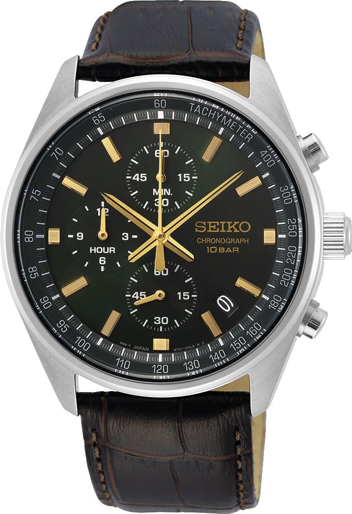 seiko-sport-ssb385p1-chronograph-herrenuhr-lederband image 2