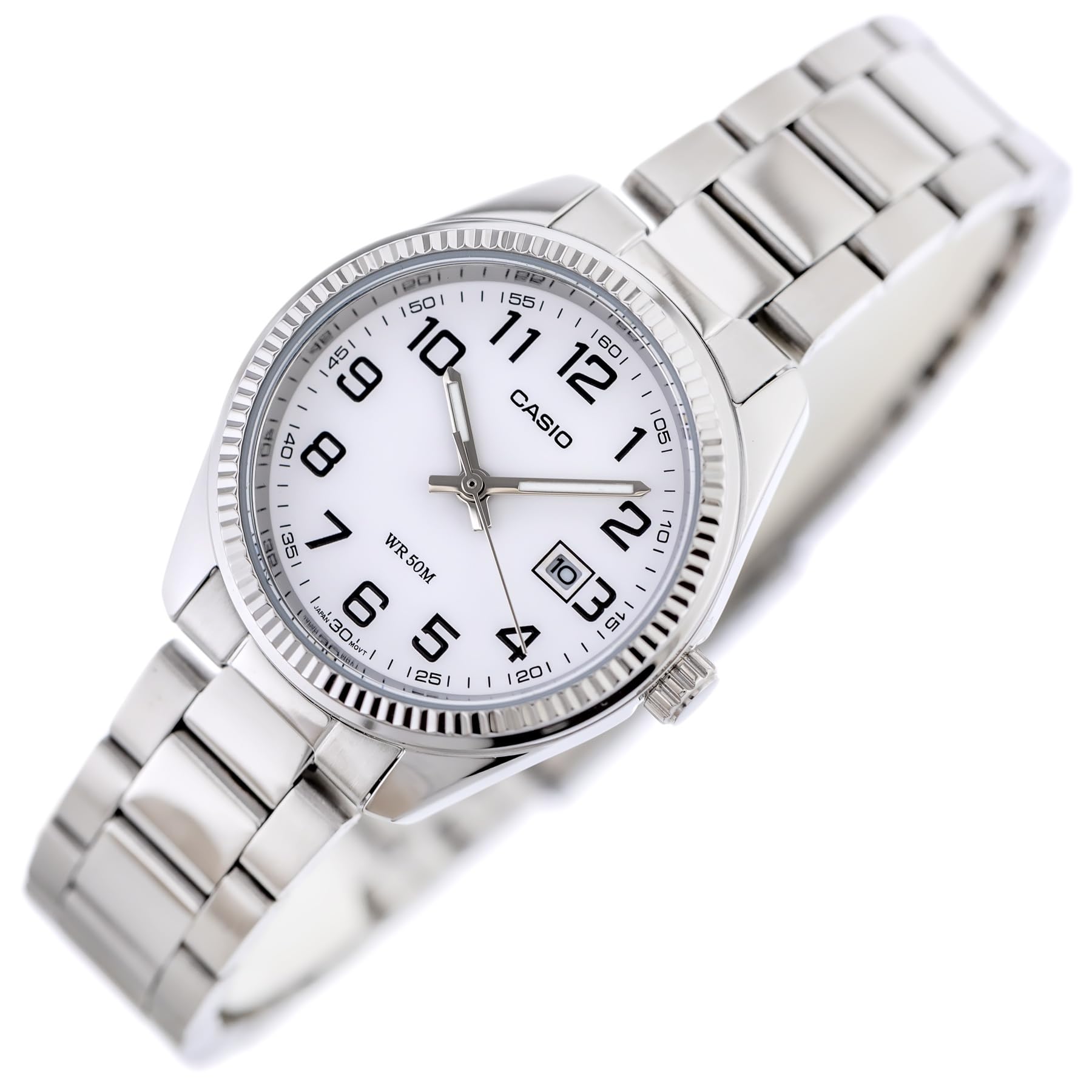 casio-damen-analog-quarz-armbanduhr-edelstahl-silber image 2